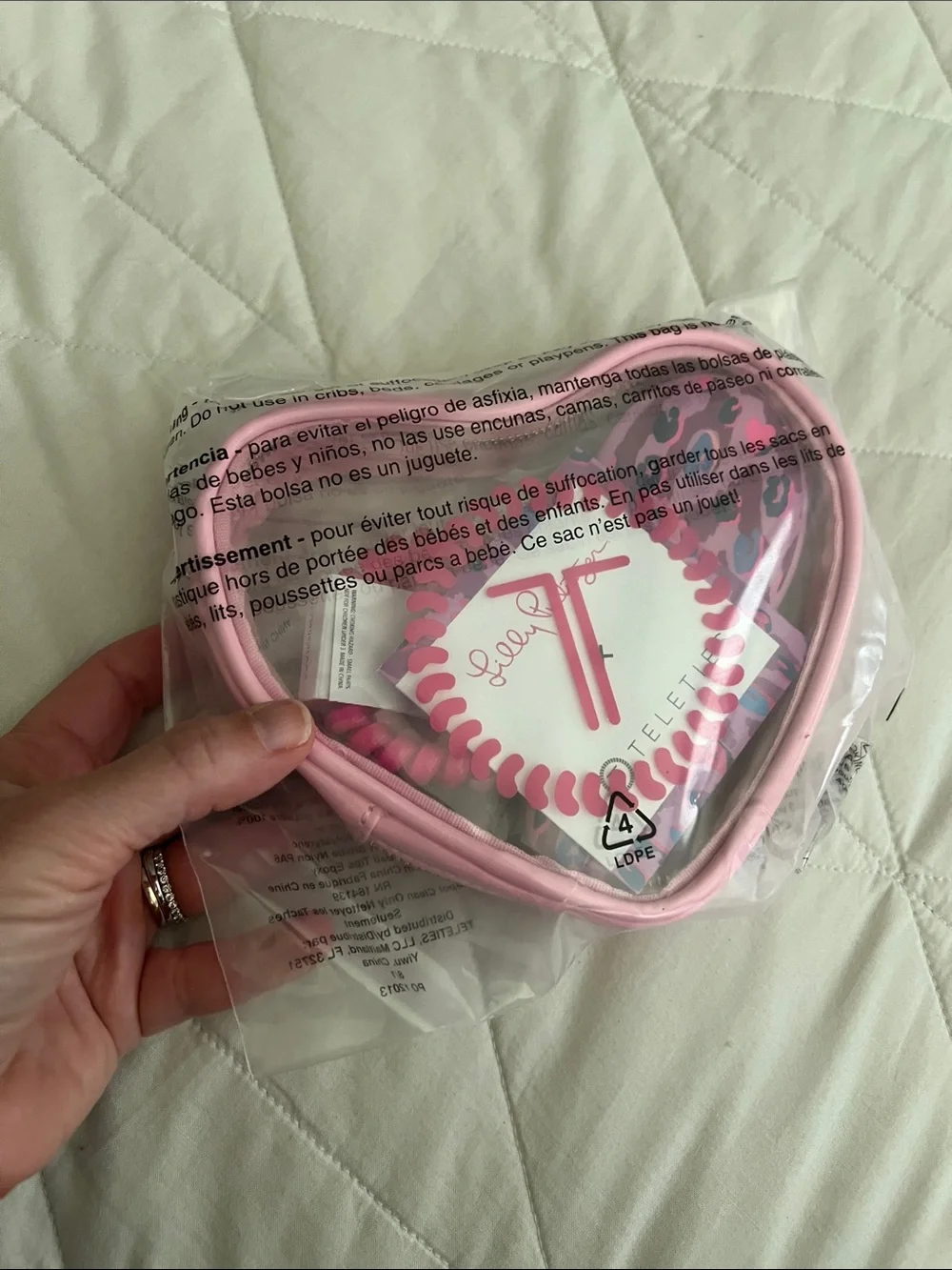 Lilly Pulitzer TELETIES hair ties heart set - new in packaging